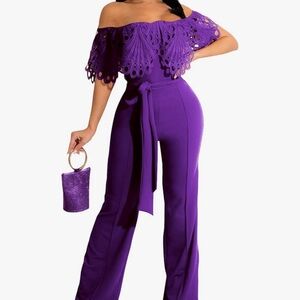 Purple one piece jumpsuits